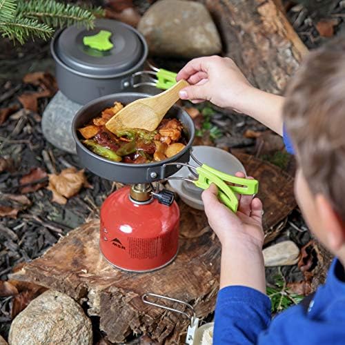 MalloMe Camping Cookware Mess Kit for Backpacking Gear – Camping Cooking Set - Camping Pots and Pans Set - Backpacking Stove/Portable Stove Compatible - Camp Kitchen Equipment Accessories Pot - Image 4