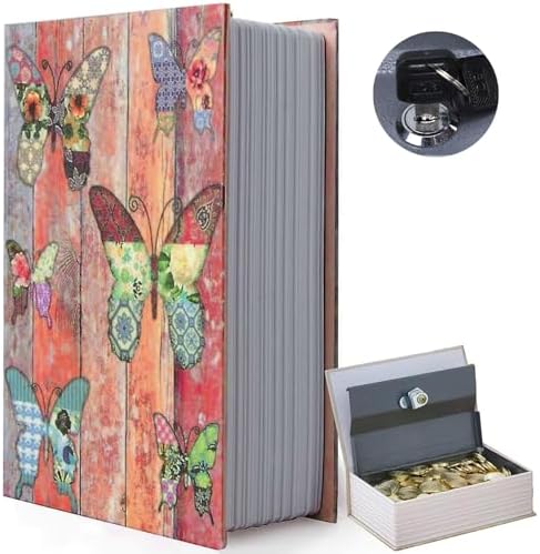 Decorative Book Safe Lock Box, Vintage Diversion Hidden Safe Faux Book Box by FOWSEEK