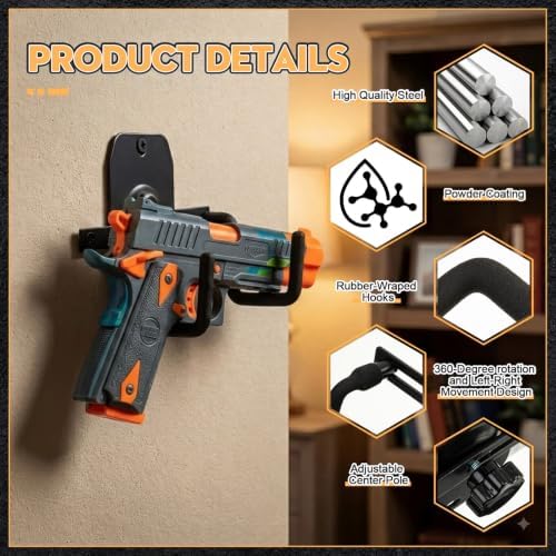 Yaocom 2 Pack Pistol Wall Mount Pistol Holder, Assembly Style - Image 3