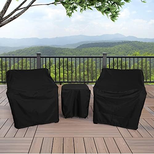 Patio Furniture Covers,Outdoor Furniture Cover Waterproof,Patio Furniture Set Covers for 3 Piece Outdoor Bistro,Patio Sofa Covers Set for 2 Chairs and Coffee Table,Black - Image 4