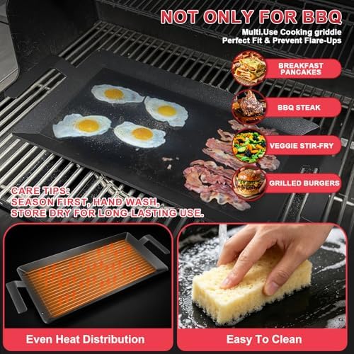 Universal Carbon Steel Griddle for Gas Grill, Stove top & Induction Cooktop - Image 5