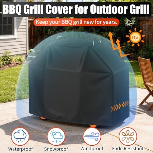 i COVER Grill Cover, 58 inch BBQ Grill Cover for Outdoor Grill, Waterproof BBQ Cover, Fade Resistant Barbecue Gas Grill Covers for Weber, Char-Broil, Nexgrill and More - Image 6