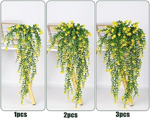 RECUTMS Outdoor Fake Hanging Plants,Draping Plant Vine,Faux Eucalyptus Leaf - Image 3