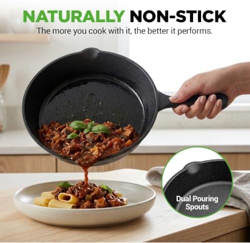 NutriChef 3 Pieces Pre-Seasoned Cast Iron Skillets - Image 4