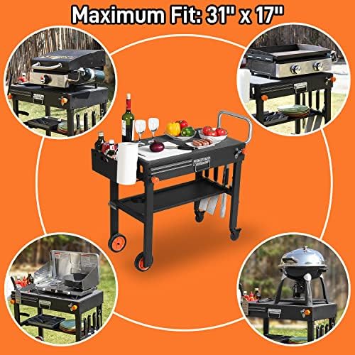 EUTRKei Grill Table for Blackstone Griddle, Portable Grill Cart with Caddy - Image 5