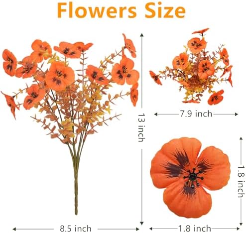 2 Set Artificial Fall Hanging Flower Baskets for Outdoor Autumn Decor - Image 6