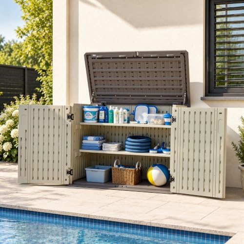 Macrout 25 Cu Ft Outdoor Storage Cabinet with Shelves, Waterproof ST5737 - Image 3