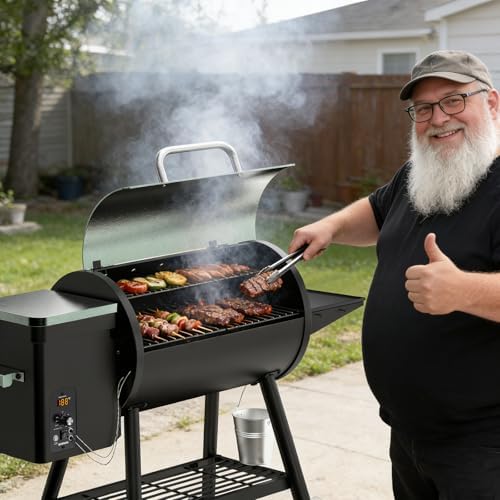 DAMNISS Electric Wood Pellet Grill 8 In 1 BBQ Grills for Outdoor Grill with Auto Feed & PID Temperature Control (180-450°F)456 Sq.In Cook Area Smoker Gills for Backyard New House Gifts - Image 5