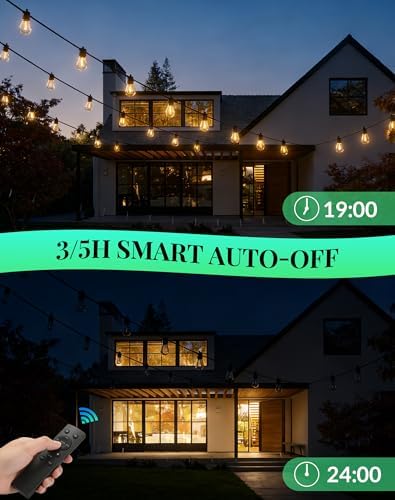 Outdoor String Lights Patio Light - 50Ft Outside Waterproof Dimmable Bulbs - Image 5