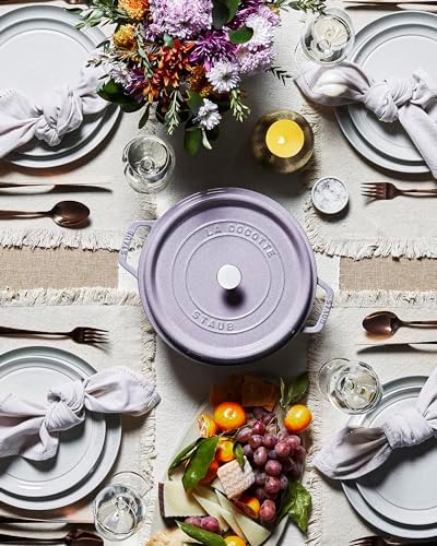 STAUB Cast Iron 5.5-qt Round Cocotte - Lilac - Image 3
