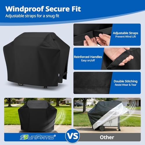 SunPatio 65 Inch Grill Cover for Outdoor Grill Heavy Duty Waterproof Fabric - Image 5