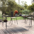 Dining Table Black Powder-Coated Steel Large Durable Versatile Garden Table Outdoor Dining Patio Terrace Backyard Outdoor Eating Garden Furniture Patio Al Fresc by SKTQYQO