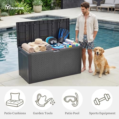YITAHOME 95 Gallon Large Outdoor Deck Box - Image 5