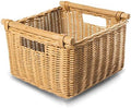 The Basket Lady Deep Pole Handle Wicker Storage Basket, M, Sandstone by TheBasketLady