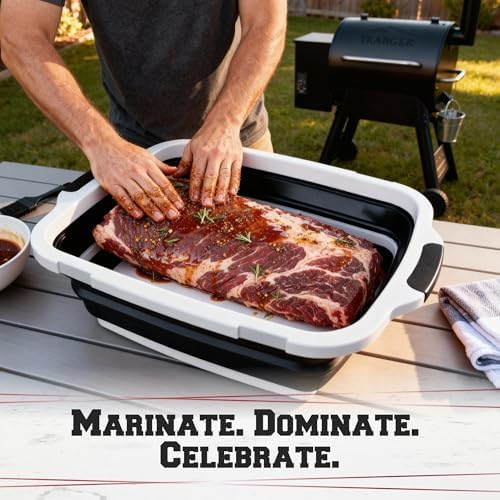 KITCHEN PERFECTION Collapsible XL Smoker & BBQ Prep Tub with Locking Lid - Image 4