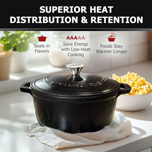 MUELLER HOME 6 Quart Enameled Cast Iron Pot Dutch Oven, Heavy-Duty - Image 4