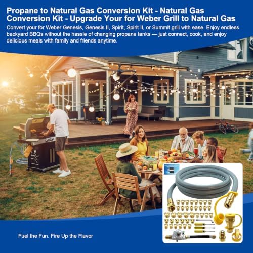 Propane to Natural Gas Conversion Kit for Weber Grill, Complete NG Conversion Kit for Weber Genesis, Genesis II,Spirit,Spirit II & Summit Grills,10FT Hose,Regulator,Orifices,Quick Connect,Tools,Manual - Image 7
