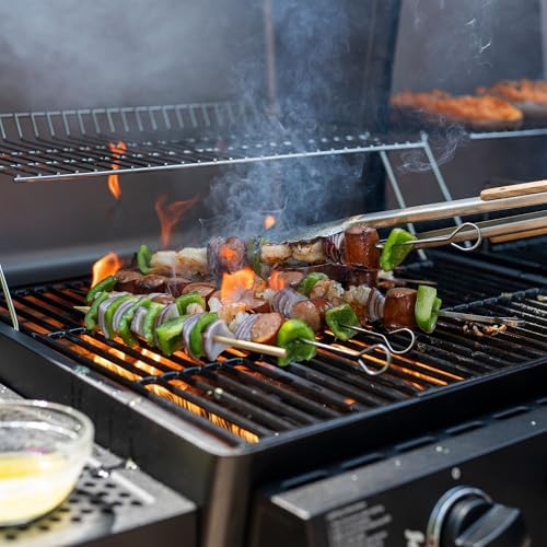 Char-Griller Flex Fuel Plus 3 in 1 Gas and Charcoal Grill Griddle and Smoker Combo 30000 BTUs Outdoor BBQ with Flat Top Griddle Insert Dual Fuel Backyard Grill Station, CG30281224 - Image 3