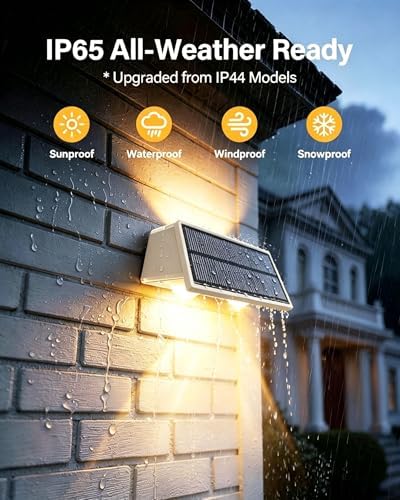 Solar Fence Lights Outdoor, 2 Pack Fence Solar Lights Waterproof - Image 4