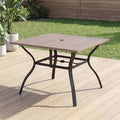 Square Metal Outdoor Dining Table for 4, 37.8”x37.8” by LUTINLIX