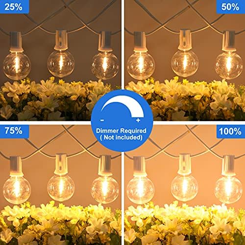 Bosceos Outdoor G40 LED Globe String Lights Waterproof 50FT, White Wire - Image 4