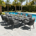 LayinSun 9 Pieces Outdoor Patio Dining Set, Aluminium Rectangular Dining Table and Wicker Rattan Chairs Set for Outside Backyard, Poolside by LayinSun