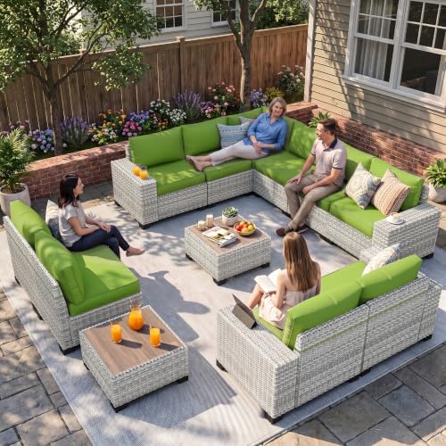 Outdoor Patio Furniture Set PE Wicker Rattan Outdoor Sectional Sofa - Image 6