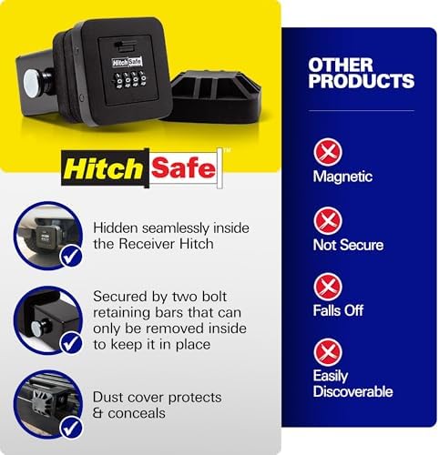 HitchSafe HS7000 Key Vault | Hidden Trailer Hitch Safe for Secure Key Storage | CarShare Turo | Weather Resistant and Durable with 4-Digit Combination Lock for Cars, Trucks, and SUVs - Image 5