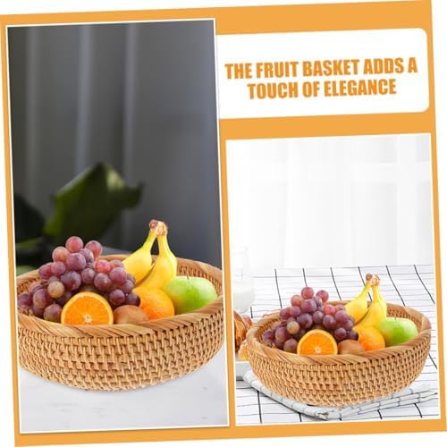 Vintage Rattan Woven Basket for Kitchen Fruit Snack Storage Organizer - Image 4