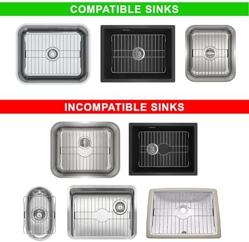 SunnyPoint 304 Stainless Steel Sink Protector Rack – Rust-Resistant Grid for Kitchen Sink Bottom, Scratch Prevention, Drainage Support, Fits Sinks 16.15" x 12.4", Center Drain Hole Required - Image 6