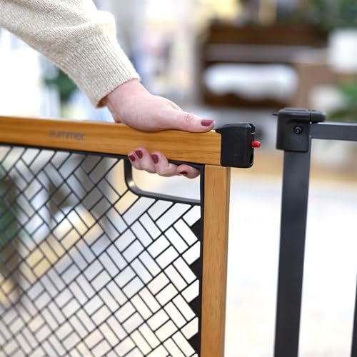 Ingenuity Ingenuity Thruway 60XW Series Extra Wide Safety Pet&Baby Gate,30"-60" Wide,26" Tall,Pressure or Hardware Mounted,Install Wall to Wall in Doorway or Stairway–Honey Oak Stained Wood&Metal - Image 3