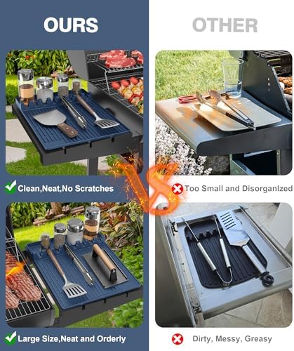 Silicone Grill Mat for Blackstone Griddle Accessories, 8-Slot Tool Mat - Image 6