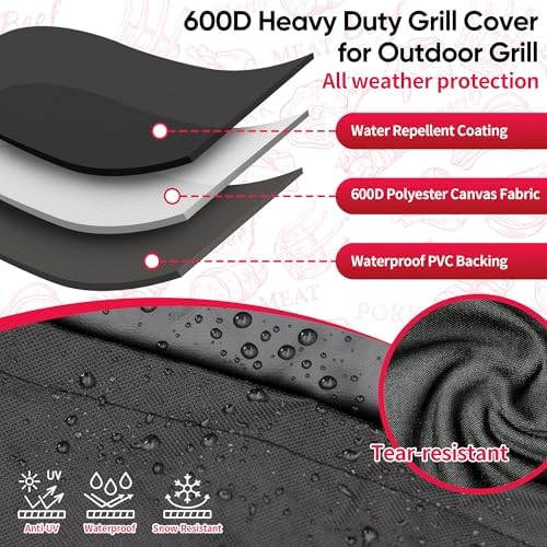 NEXCOVER Grill Cover, 30 Inch Waterproof BBQ Cover, 600D Heavy Duty Gas Grill Cover, Fade Resistant, Weather Resistant, Rip Resistant Barbecue Cover for Weber,Brinkmann, Char Broil, Holland, Jenn Air - Image 3