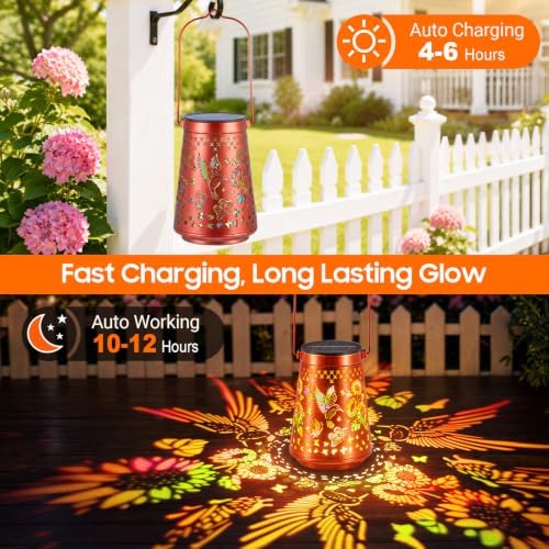 4 Pack Solar Lanterns Outdoor Waterproof Birthday Gifts for Women Mom - Image 3