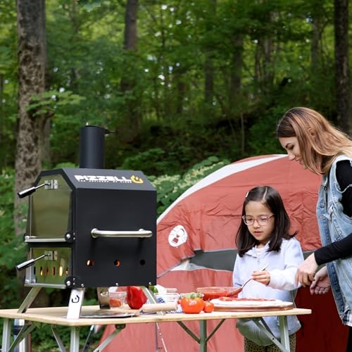 PIZZELLO 26"H Outdoor Wood Fired Pizza Oven, 2-Layer Pizza Maker - Image 2