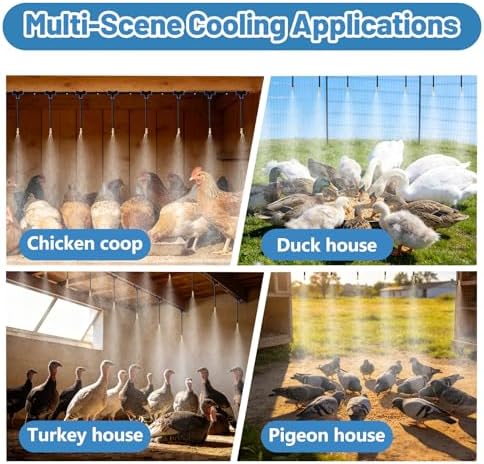Kalolary 100FT Chicken Coop Misting Cooling System for Cooling Poultry - Image 7