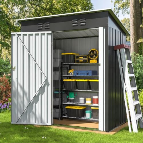 AirWire 5x3 FT Outdoor Storage Shed Grey by AirWire