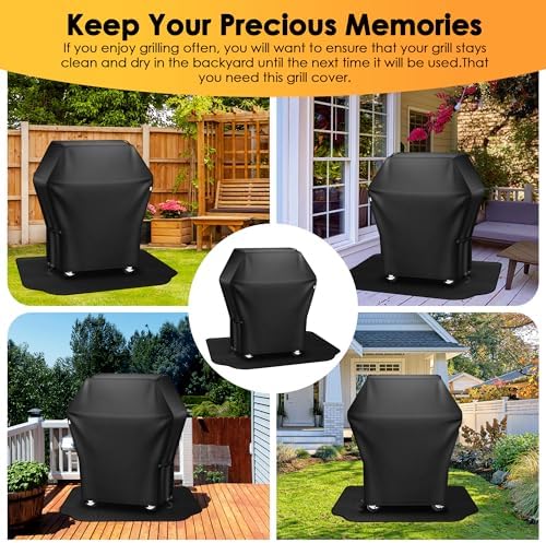 32 Inch Grill Cover＆Under Grill Mat, Weather, UV & Fade Proof for Outdoor - Image 7