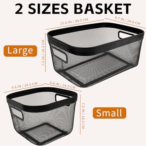 2 Pack Picnic Baskets, Garden Storage Baskets with Built-in Handle - Image 2