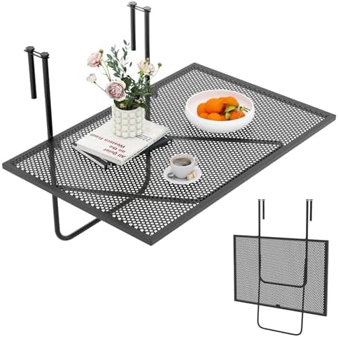 Tangkula 24" Folding Balcony Railing Table for 2.4" Thick by TANGKULA