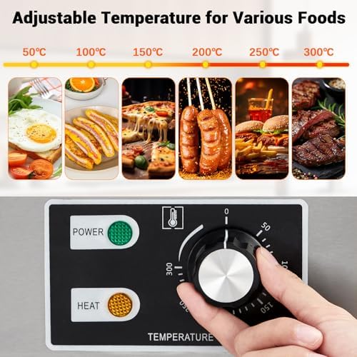 Takywep 18" Commercial Electric Griddle, Stainless Steel Countertop Griddle, Electric Flat Top Grill With Shovel Brush, Restaurant Teppanyaki Grill Cooking Equipment, Temperature Control 50°C - 300°C - Image 4