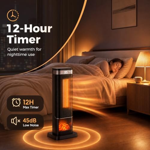 OLIXIS 24" Space Heater for Indoor Use, 60° Oscillation, 4 Modes - Image 6