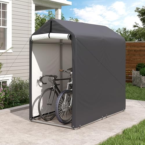 6' x 3' Outdoor Storage Shed, Portable Storage Shed with Roll-up Ventilated Door,Heavy Duty Waterproof Shelter Tent for Bike, Firewood, Garden Tools - Image 6
