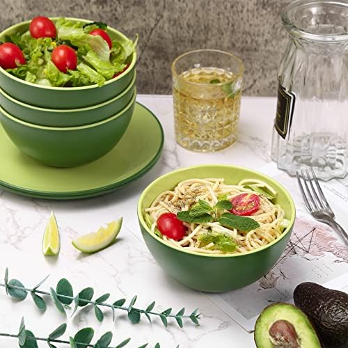 TP 12-Piece Melamine Dinnerware Sets, Service for 4, Avocado Green - Image 5