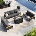 Aoxun Patio Furniture Set, Aluminum Outdoor Furniture with Fire Pit Table by Aoxun