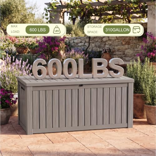 DRATO 310 Gallon Deck Boxes Outdoor Waterproof Large Outside Storage Box - Image 6