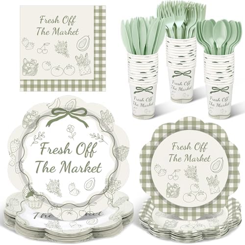 Zubebe Fresh Off the Market Disposable Tableware Set Serves 25 Guests by Zubebe