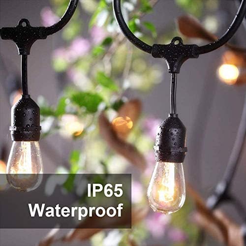 SUNTHIN Outdoor String Lights, 48FT Commercial Grade String Light with 15 11W Dimmable Edison Vintage Bulbs, Hanging for Outside, Patio, Garden, Backyard, Porch, Deck, Pergola, Party - Image 5
