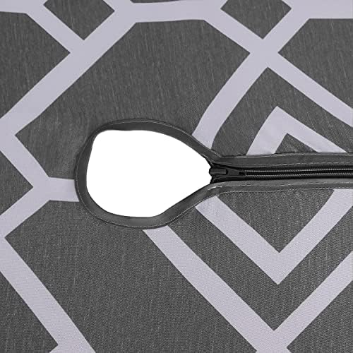 LUSHVIDA Moroccan Outdoor Tablecloth with Umbrella Hole, 60x84 Inch Grey - Image 6