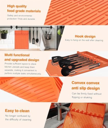 Silicone Grill Mat for Blackstone Griddle Accessories, 8-Slot Tool Mat - Image 5